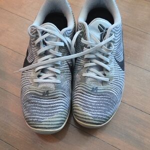 Nike Kobe Gray and White Striped Sneakers